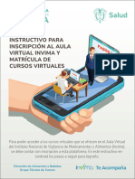 Instructivo para Inscripción Al Aula Virtual Invima y Matrícula de Cursos Virtuales