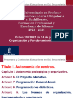 Presentación Extracto - Orden 118.2022.regulación Organización y Funcionamiento IES