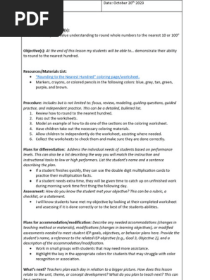 itu math lesson plan