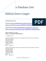 Hands-On Database 2nd Edition Steve Conger Test Bank 1