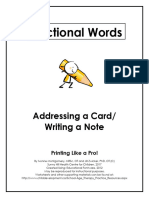 Functional Words Addressing A Card or Writing A Note