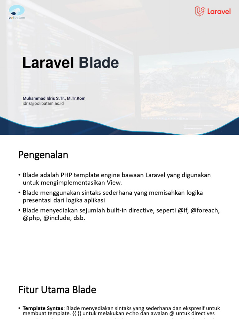 Memahami Laravel Blade Template | PDF