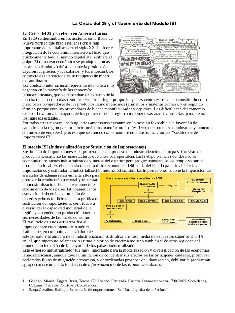 Consecuencias de la Crisis del 29 en ISI | PDF | Gran depresion ...