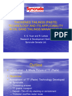 4 - Thickened Tailings Paste Technology and Its Applicability in Oil Sands Tailings Management - Yuan and Lahaie