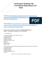 Managerial Decision Modeling With Spreadsheets 3rd Edition Balakrishnan Test Bank 1