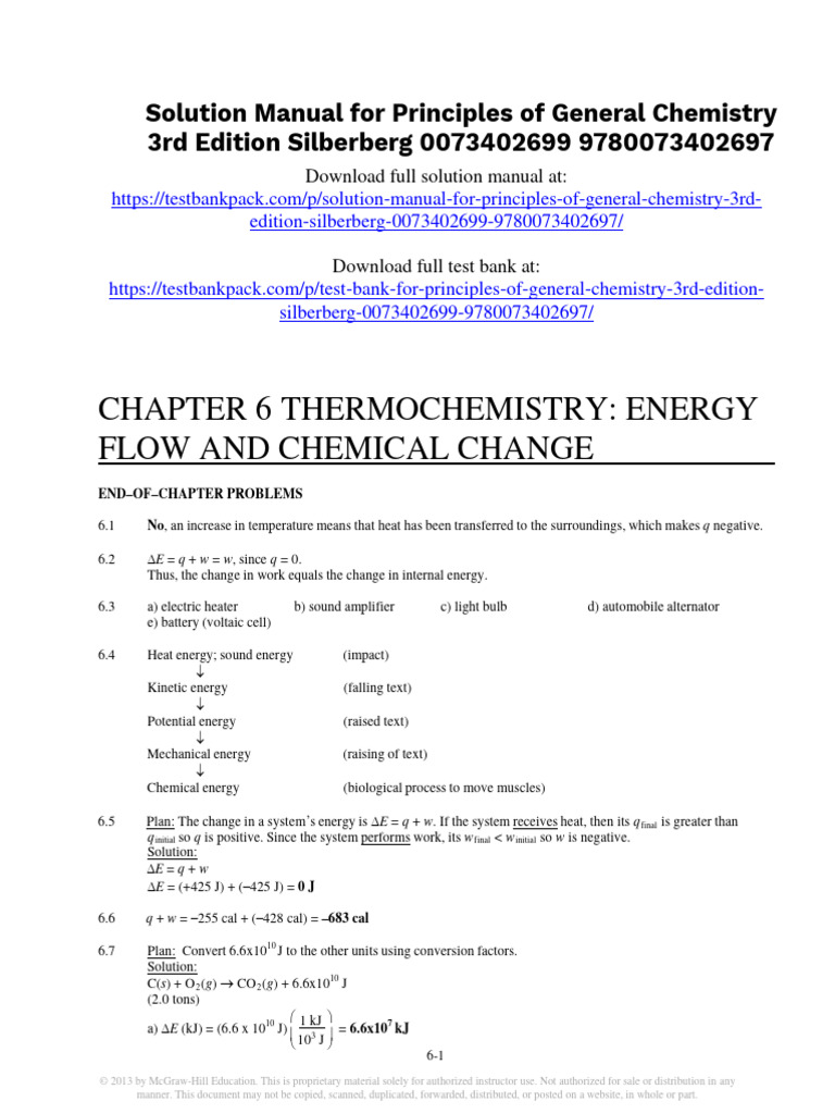 Principles of general chemistry 3rd edition silberberg solutions manual