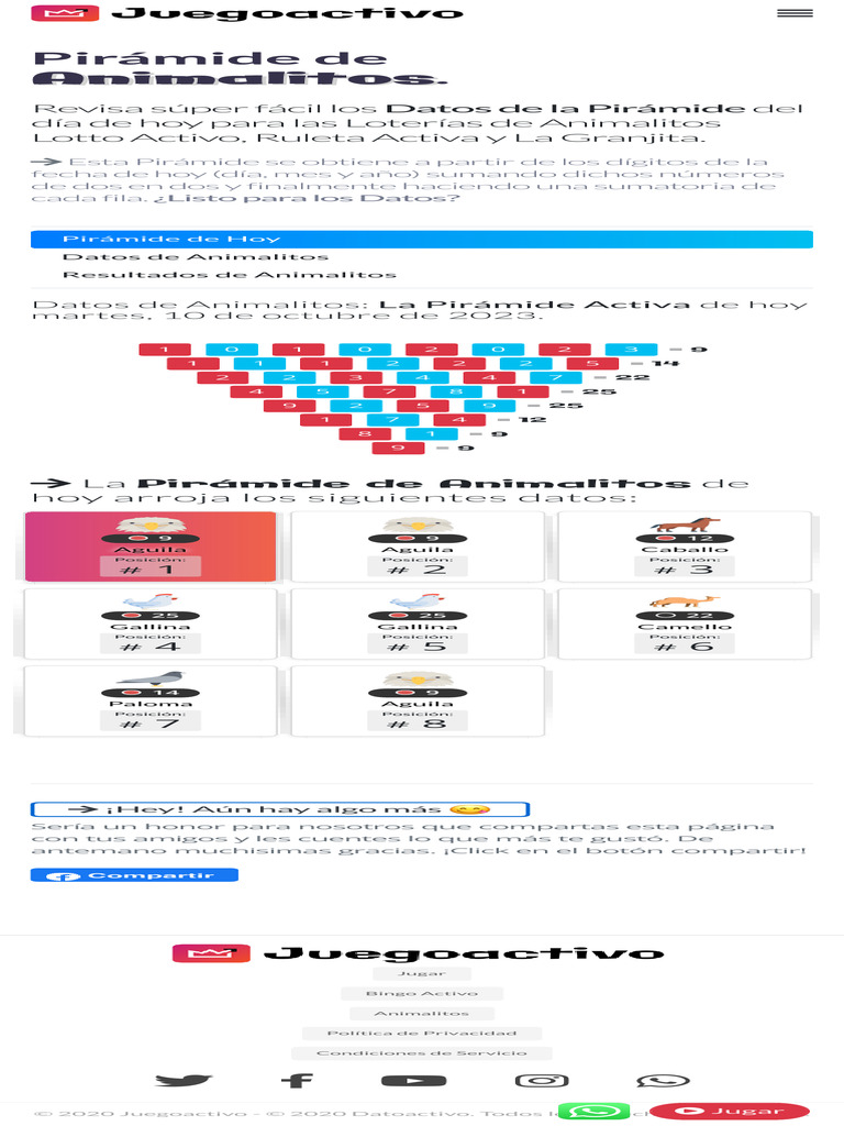 Pirámide de Hoy La Pirámide de Las Loterías de A | PDF