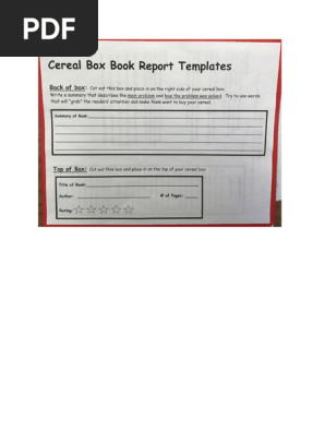 Cereal Box Report Template