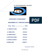 Assignment Of: Strategic Management