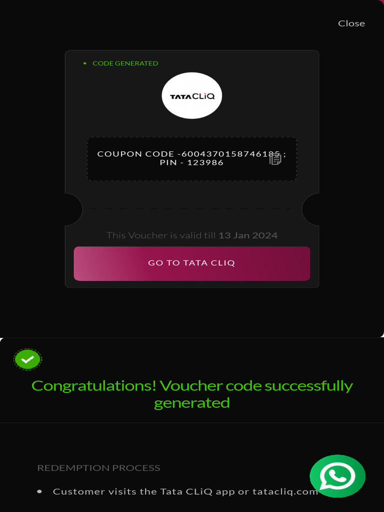 Tata CLiQ Voucher Code Redemption Guide | PDF