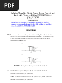 Solution Manual For Digital Control System Analysis and Design 4th Edition by Phillips ISBN 0132938316 9780132938310