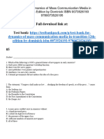 Dynamics of Mass Communication Media in Transition 12th Edition Dominick Test Bank 1