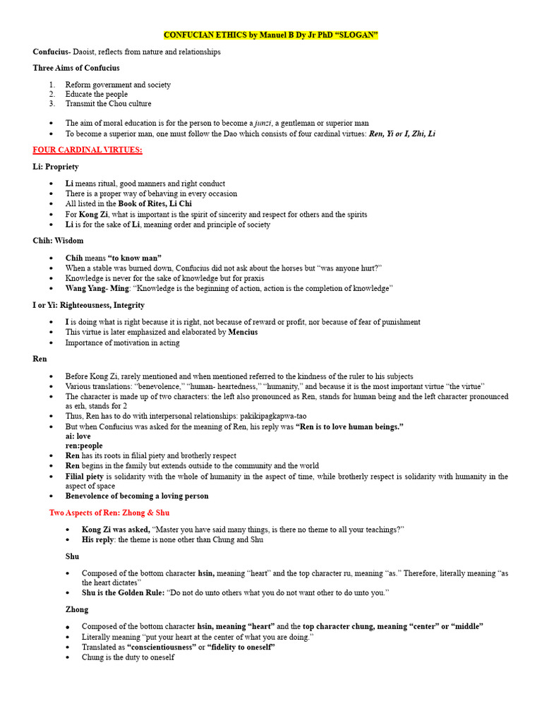 Confucian Ethics By Manuel B Dy Jr Phd Pdf