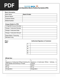 Positive Pay Form Bank of India