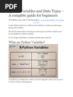 Python Variables and Data Types