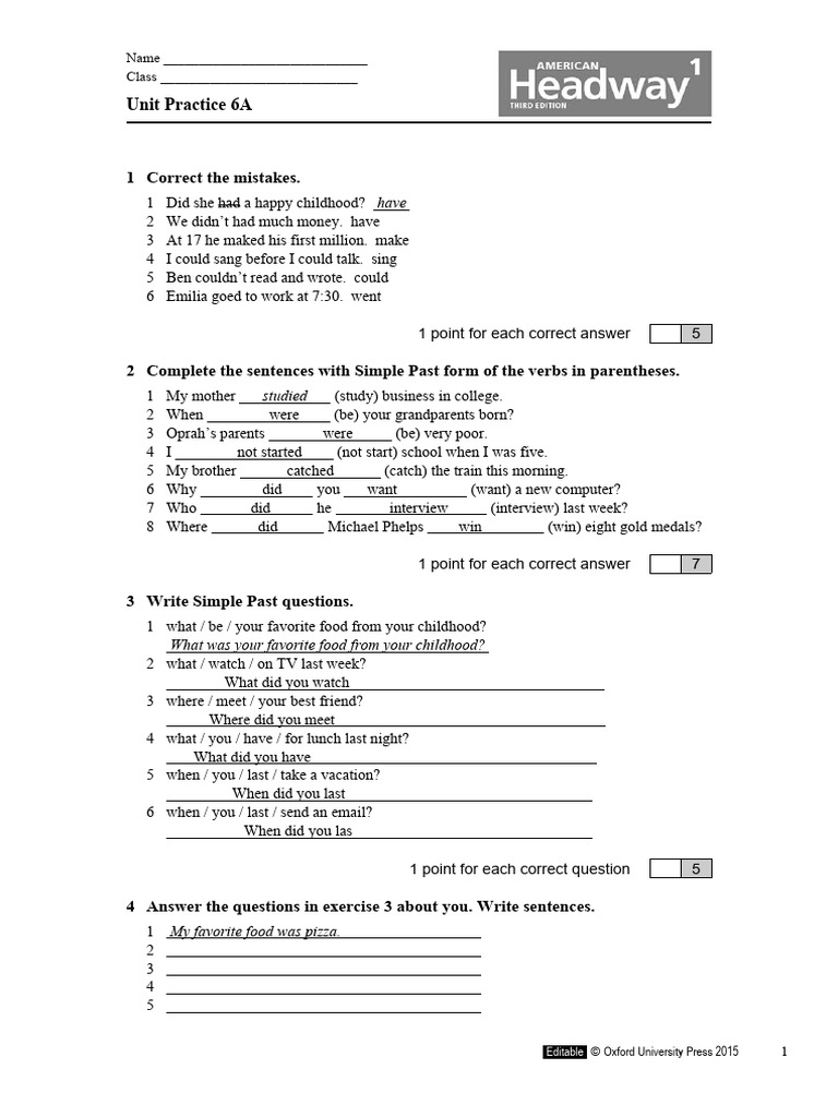 AHW3e - Level 01 - Unit Practice 6 | PDF | Michael Jackson