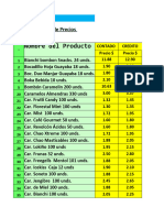 Lista de Precios Luis