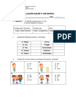 Prueba Subject Numbers 5to