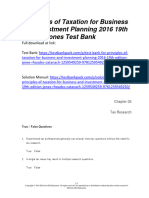 Principles of Taxation For Business and Investment Planning 2016 19th Edition Jones Test Bank 1
