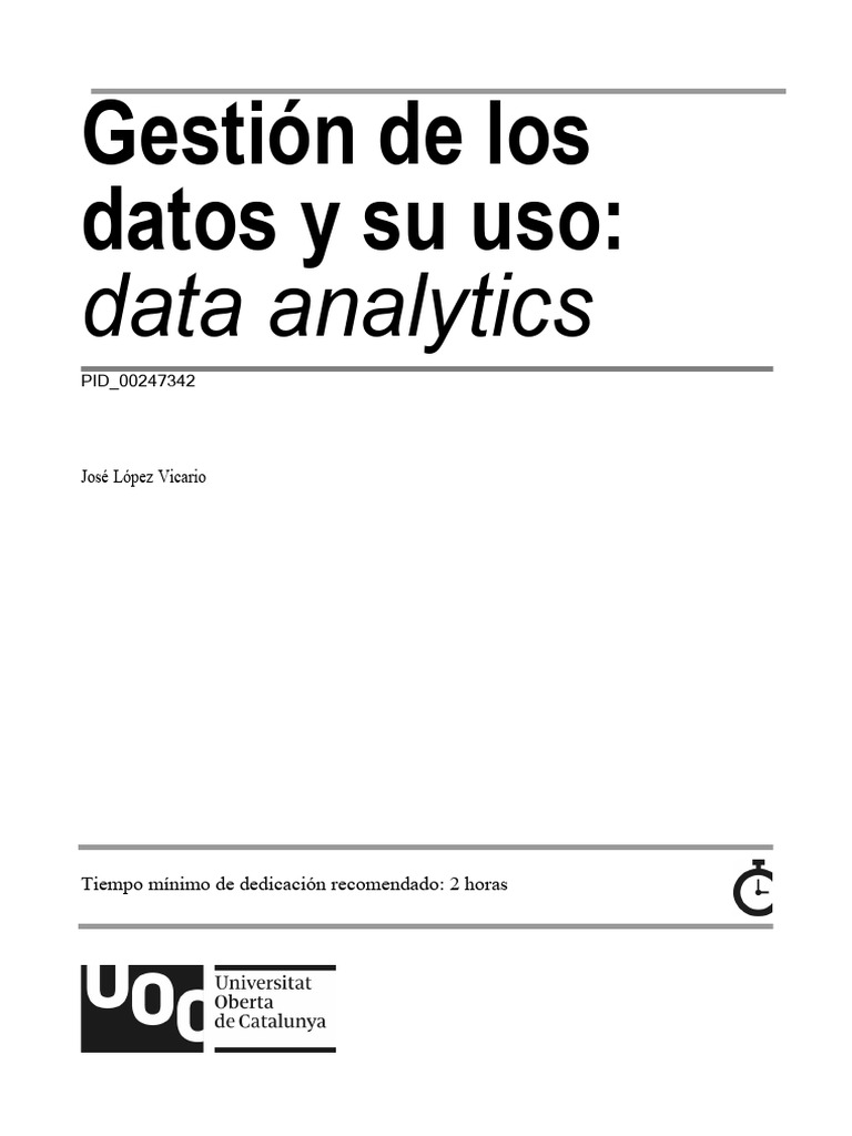 PLA6 - Gestión de Los Datos y Su Uso - Data Analytics | PDF ...