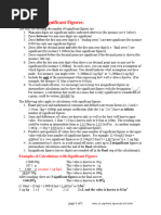 Notes On Significant Figures