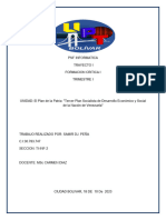 El Plan de La Patria Tercer Plan Socialista de Desarrollo Económico y Social de La Nación