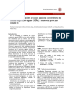 Ventilación en Posición Prono en Paciente Con Síndrome de Distrés Respiratorio Agudo (SDRA) / Neumonía Grave Por COVID-19