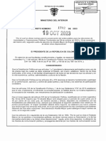 Decreto de Orden Público para Elecciones Regionales