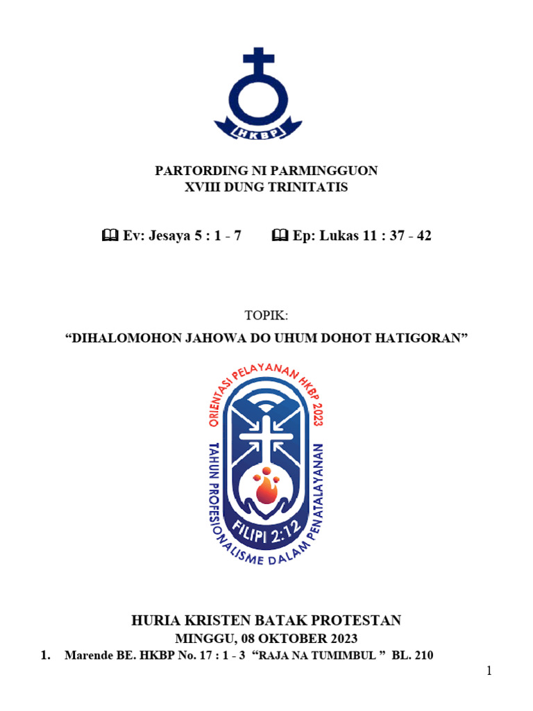 Bhs Batak Mg 8 Okt 2023 Bhs Batak Ok Pdf