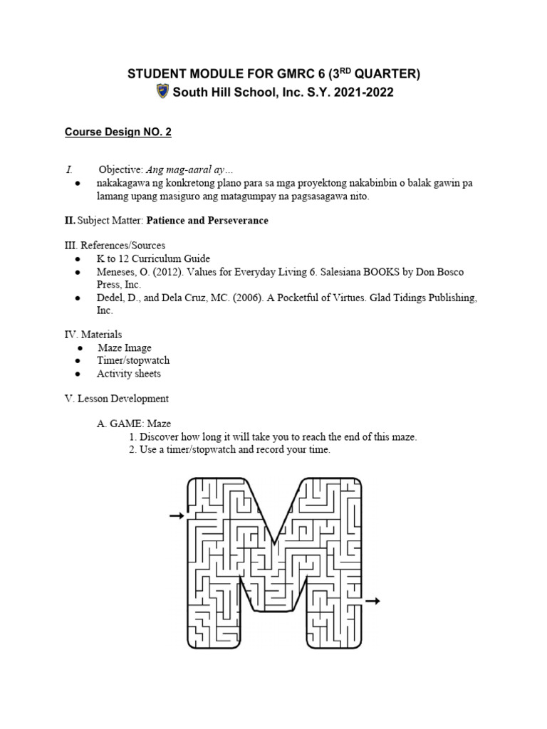 Course+Design+2 GMRC 6 | PDF
