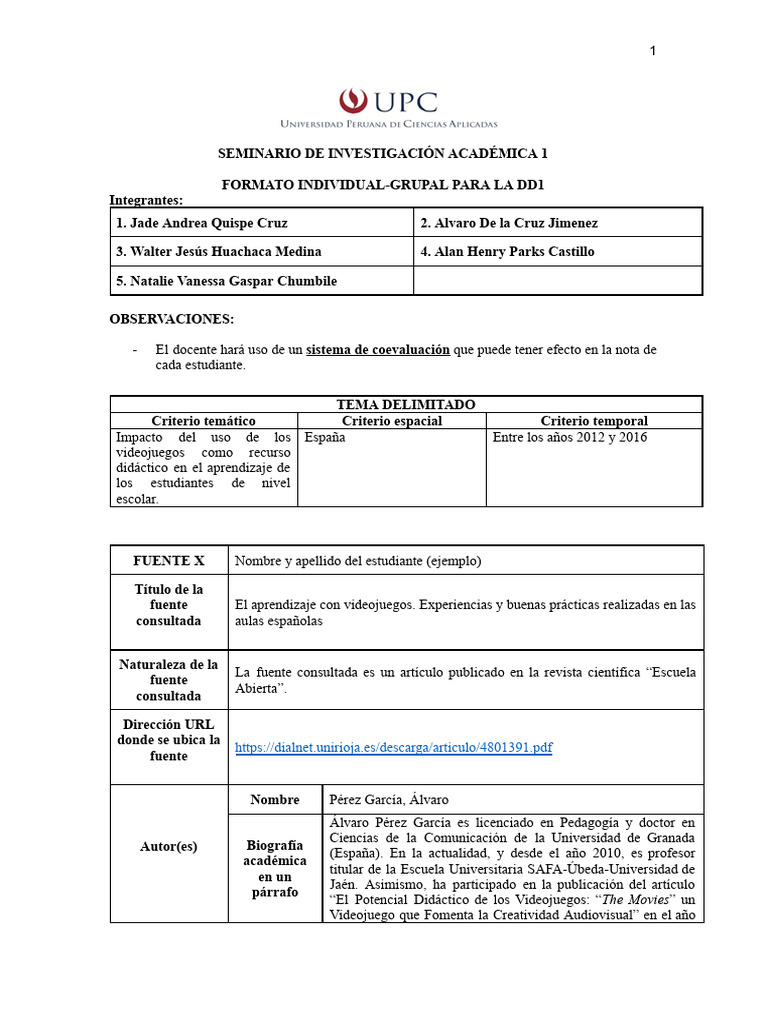 Formato individual grupal para la dd1 pdf