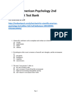 Scientific American Psychology 2nd Edition Licht Test Bank 1