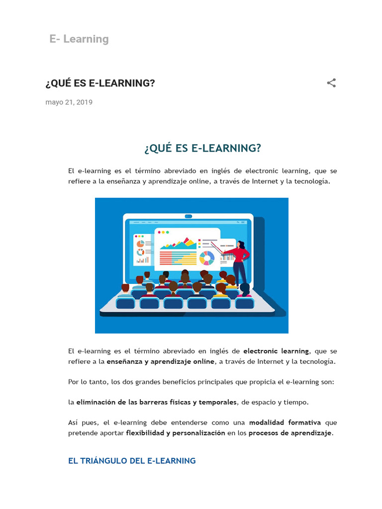 ¿Qué es el e-learning? | PDF