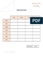 Learning Timetable Template