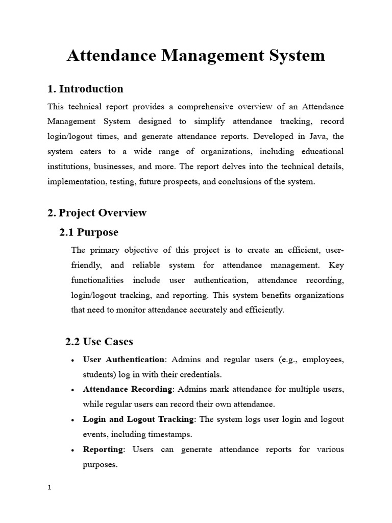 Attendance Management System | PDF