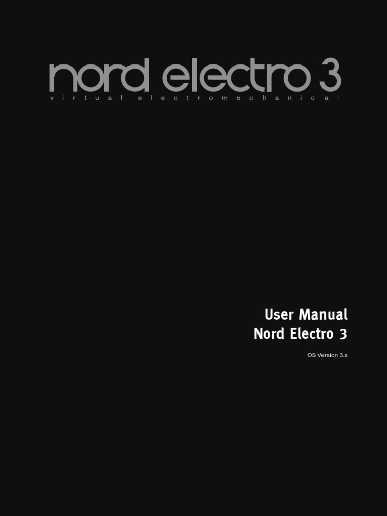 Nord Electro 3 Manual v3.x (Eng) | PDF | Synthesizer | Musical Instruments