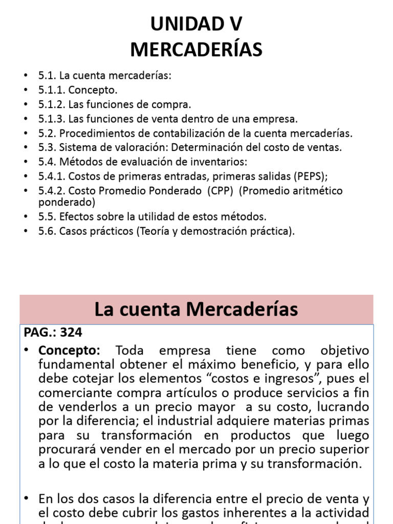 Unidad V Las Mercaderias Pdf