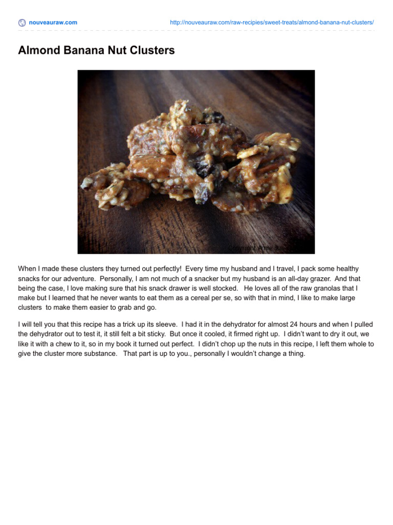 Almond Banana Nut Clusters PDF