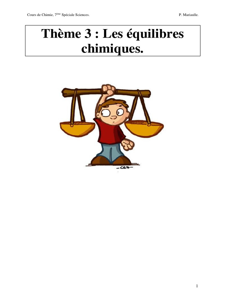Équilibre Chimique : Concepts et Calculs | PDF | Méthodes et références ...