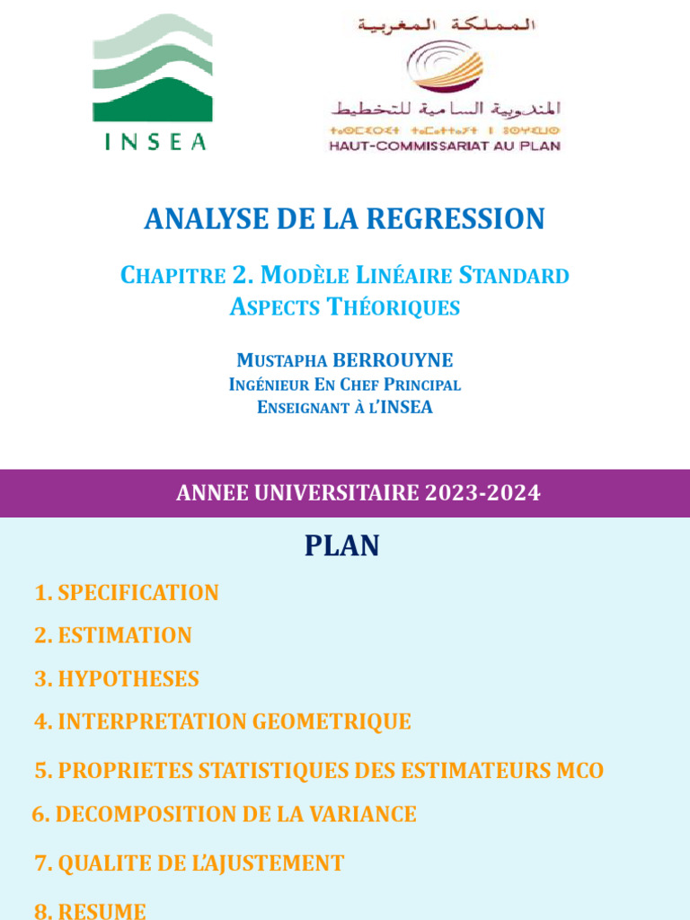 Modèle Linéaire Standard au Maroc | PDF