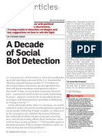 A Decade of Social Bot Detection