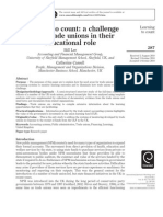 Learning To Count: A Challenge Facing Trade Unions in Their Educational Role