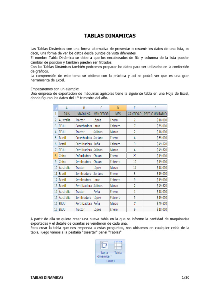 Manejo de Tablas Dinamicas PDF