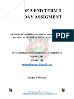 Grade 5 End Term 2 Holiday Assignment