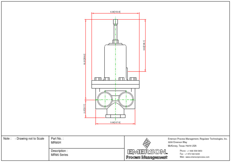 MR95H EmersonProcessManagementRegulatorTechnologiesInc. 2DSalesDrawing