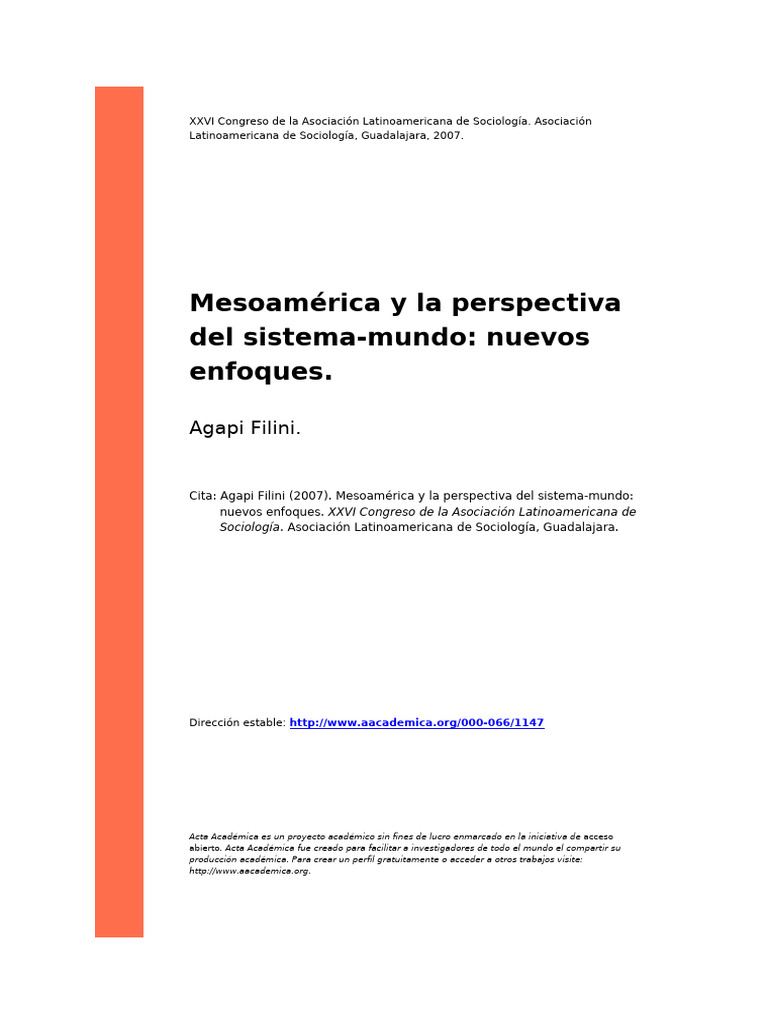 AGAPI FILINI Mesoamérica y La Perspectiva Del Sistema-Mundo - Nuevos ...