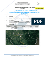 Lluvias Intensas en El Distrito de Santo Domingo La Capilla, Provincia de Cutervo. Complementario #236