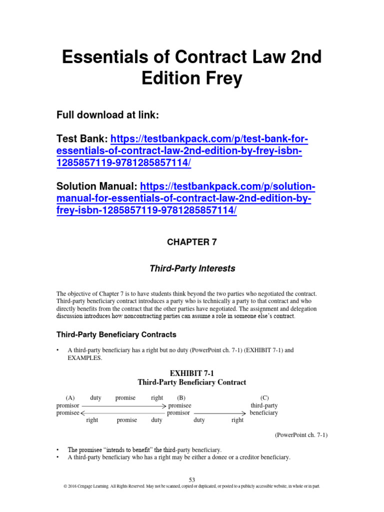 Essentials of Contract Law 2nd Edition Frey Solutions Manual 1 | PDF