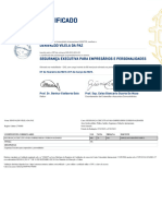 Certificado - SEGURANÇA EXECUTIVA PARA EMPRESÁRIOS E PERSONALIDADES