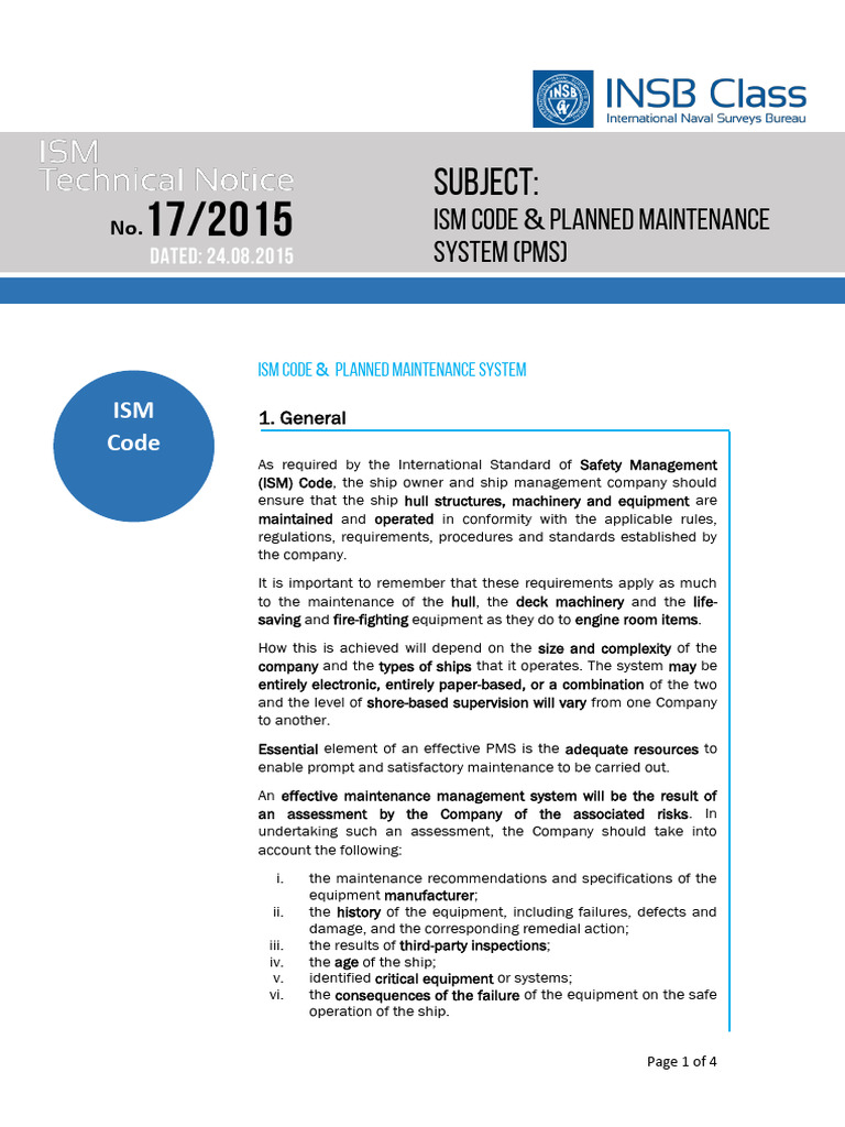 ISM Code & Ship Maintenance Systems | PDF | Safety | Business